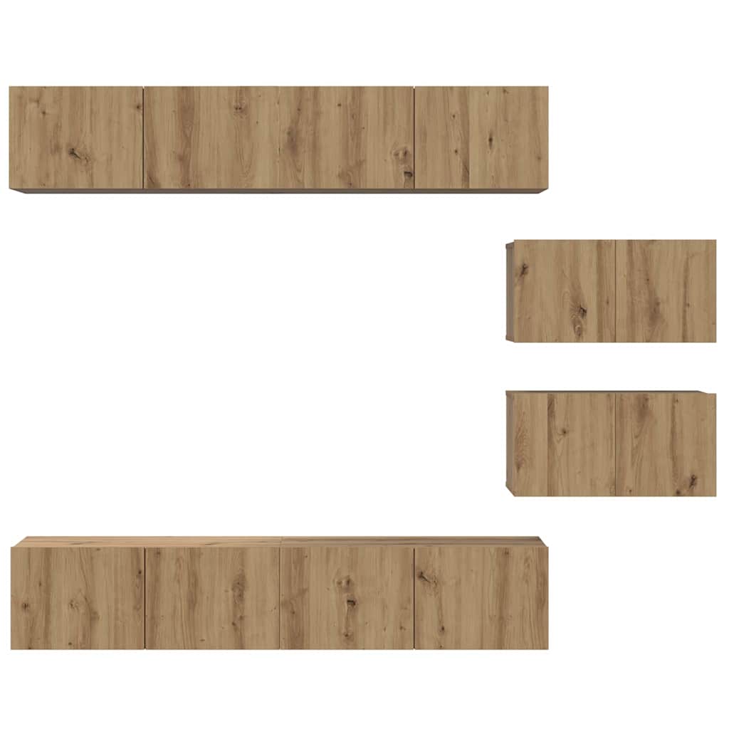 vidaXL TV Cabinet Set 6 pcs Artisan Oak Engineered Wood