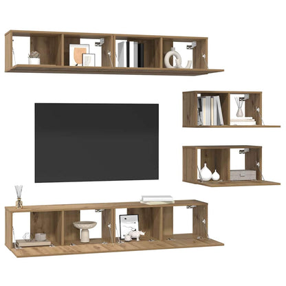 vidaXL TV Cabinet Set 6 pcs Artisan Oak Engineered Wood