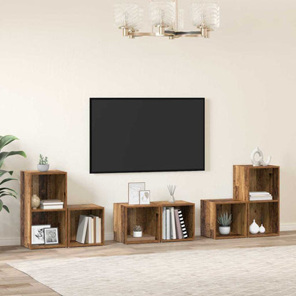 vidaXL TV Cabinet Set Wall-mounted 6 pcs Old Wood Engineered Wood