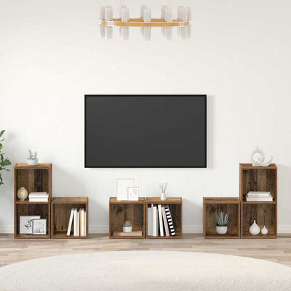 vidaXL TV Cabinet Set Wall-mounted 6 pcs Old Wood Engineered Wood
