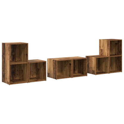 vidaXL TV Cabinet Set Wall-mounted 6 pcs Old Wood Engineered Wood