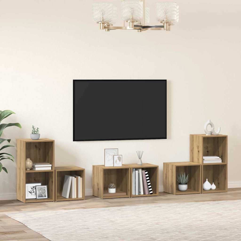 vidaXL TV Cabinet Set 6 pcs Artisan Oak Engineered Wood