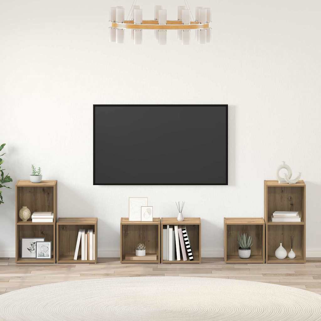 vidaXL TV Cabinet Set 6 pcs Artisan Oak Engineered Wood
