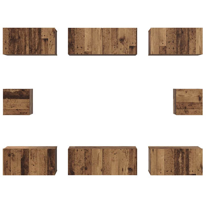 vidaXL TV Cabinet Set Wall-mounted 8 pcs Old Wood Engineered Wood