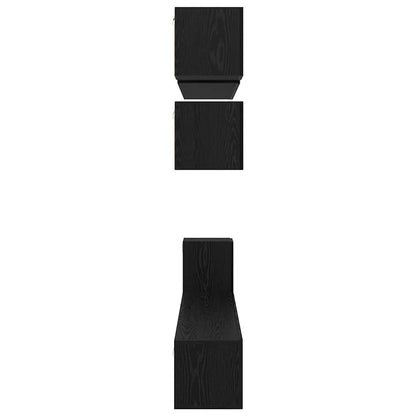 vidaXL TV Cabinet Set Wall-mounted 8 pcs Black Oak Engineered Wood