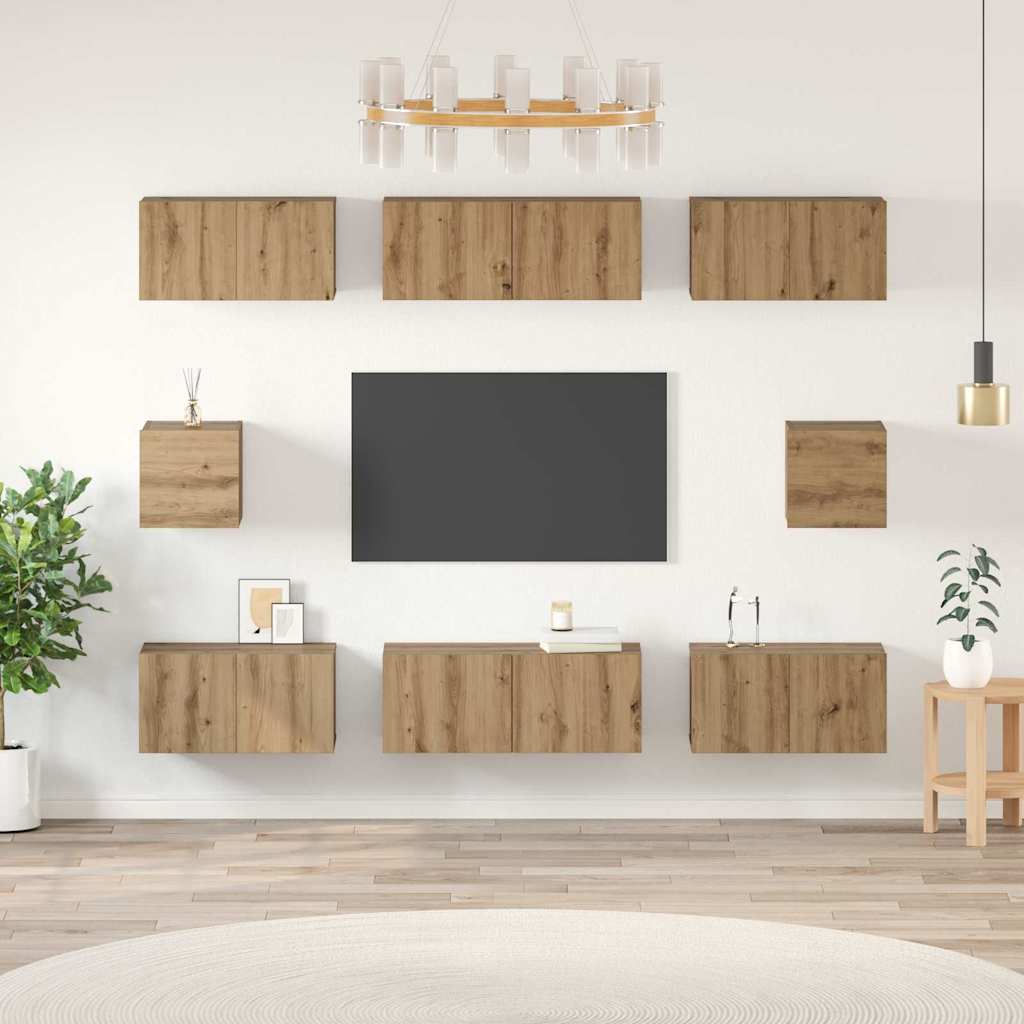 vidaXL TV Cabinet Set 8 pcs Artisan Oak Engineered Wood