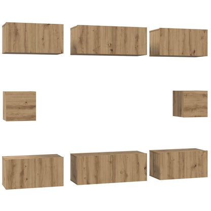 vidaXL TV Cabinet Set 8 pcs Artisan Oak Engineered Wood