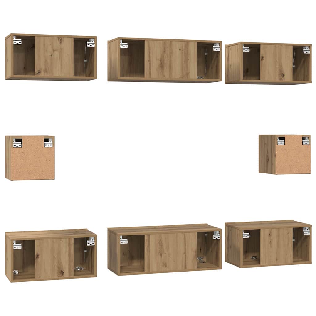 vidaXL TV Cabinet Set 8 pcs Artisan Oak Engineered Wood