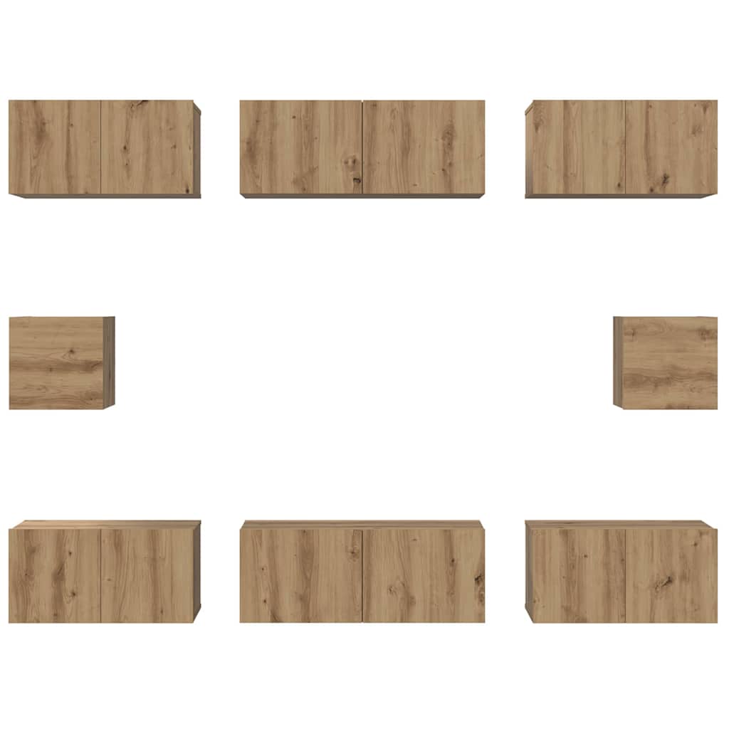 vidaXL TV Cabinet Set 8 pcs Artisan Oak Engineered Wood
