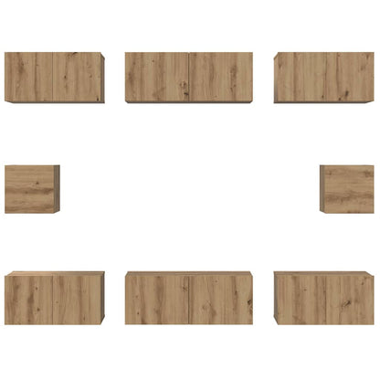 vidaXL TV Cabinet Set 8 pcs Artisan Oak Engineered Wood
