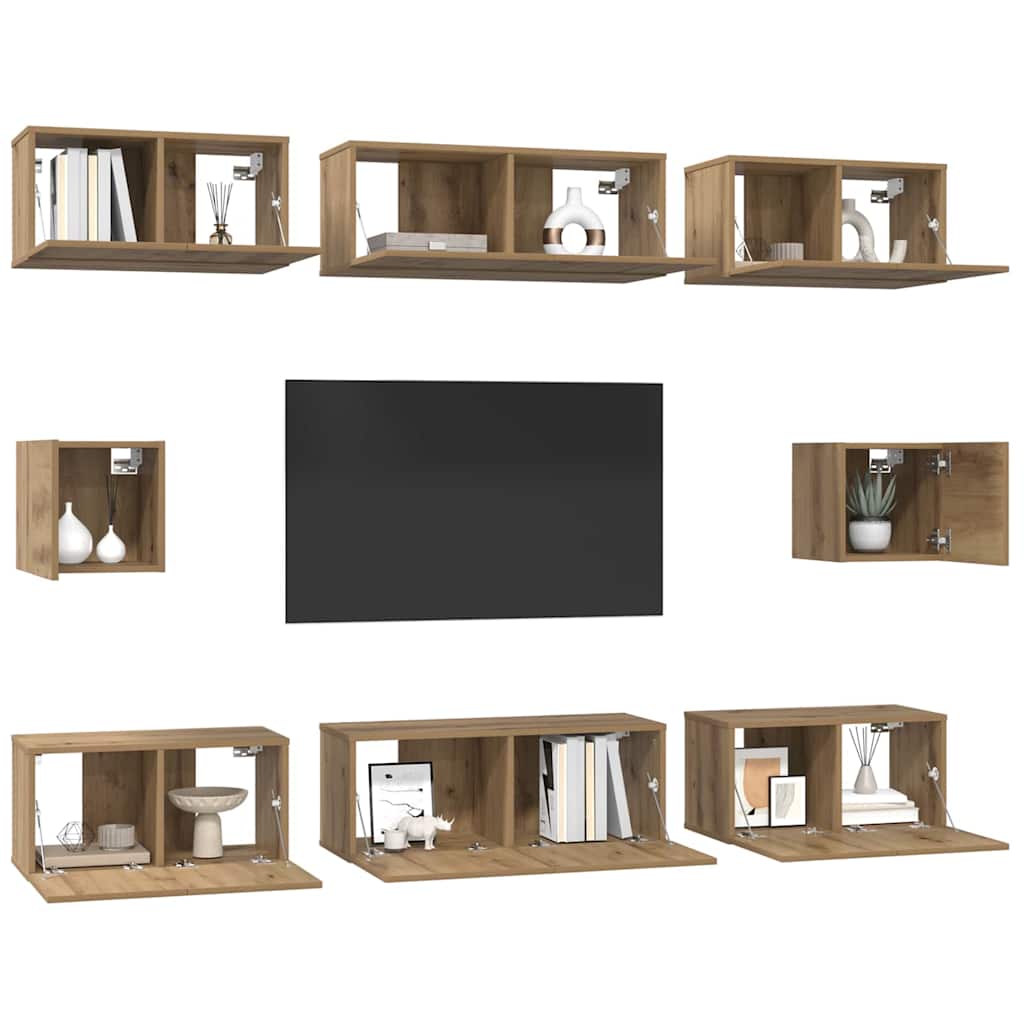 vidaXL TV Cabinet Set 8 pcs Artisan Oak Engineered Wood