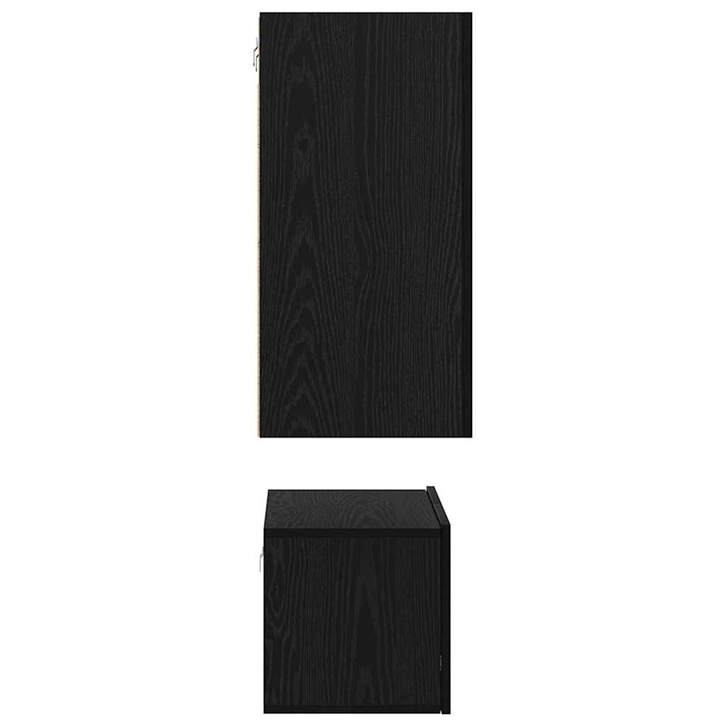 vidaXL TV Cabinet Set Wall-mounted 3 pcs Black Oak Engineered Wood