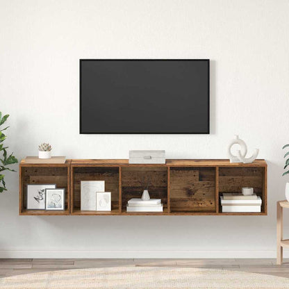vidaXL TV Cabinet Set Wall-mounted 2 pcs Old Wood Engineered Wood