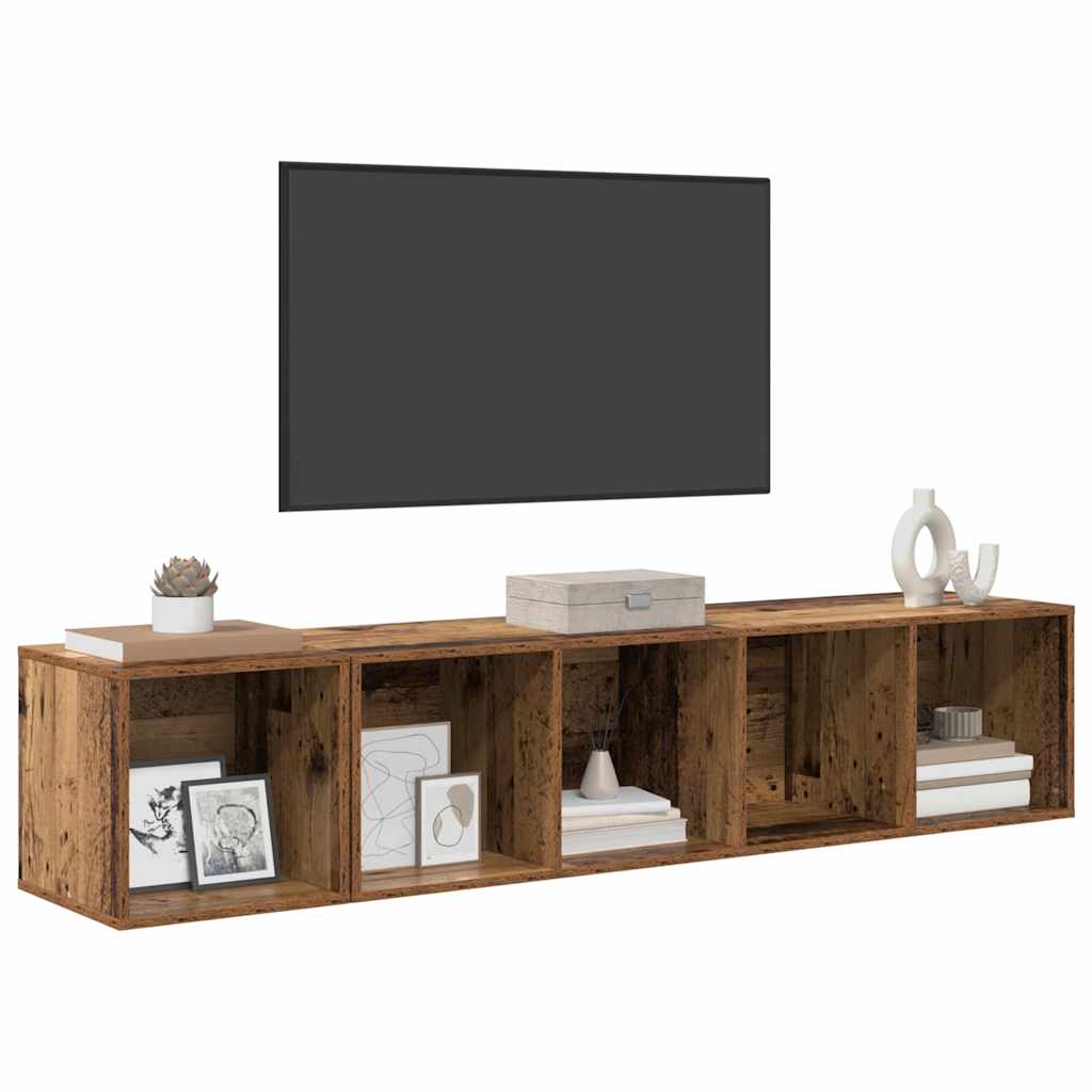 vidaXL TV Cabinet Set Wall-mounted 2 pcs Old Wood Engineered Wood