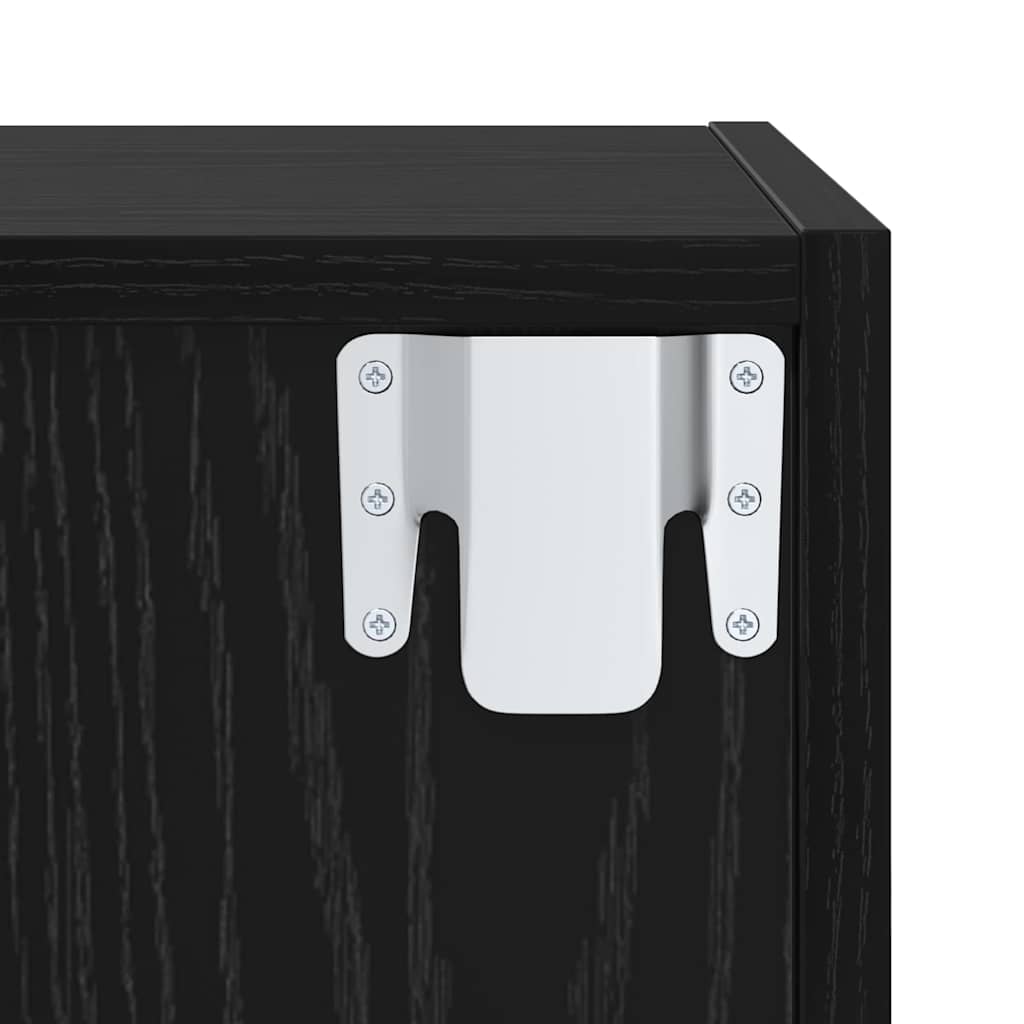 vidaXL TV Cabinet Set Wall-mounted 2 pcs Black Oak Engineered Wood