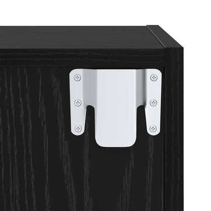 vidaXL TV Cabinet Set Wall-mounted 2 pcs Black Oak Engineered Wood