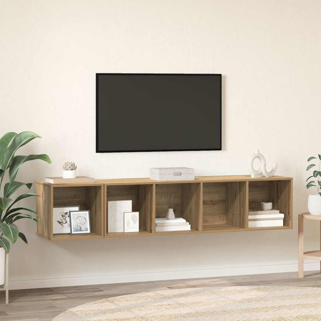 vidaXL TV Cabinet Set 2 pcs Artisan Oak Engineered Wood