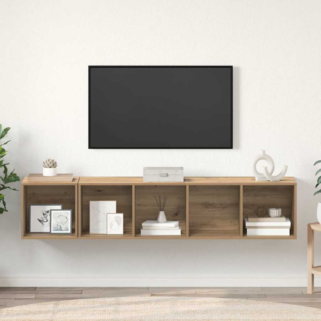 vidaXL TV Cabinet Set 2 pcs Artisan Oak Engineered Wood