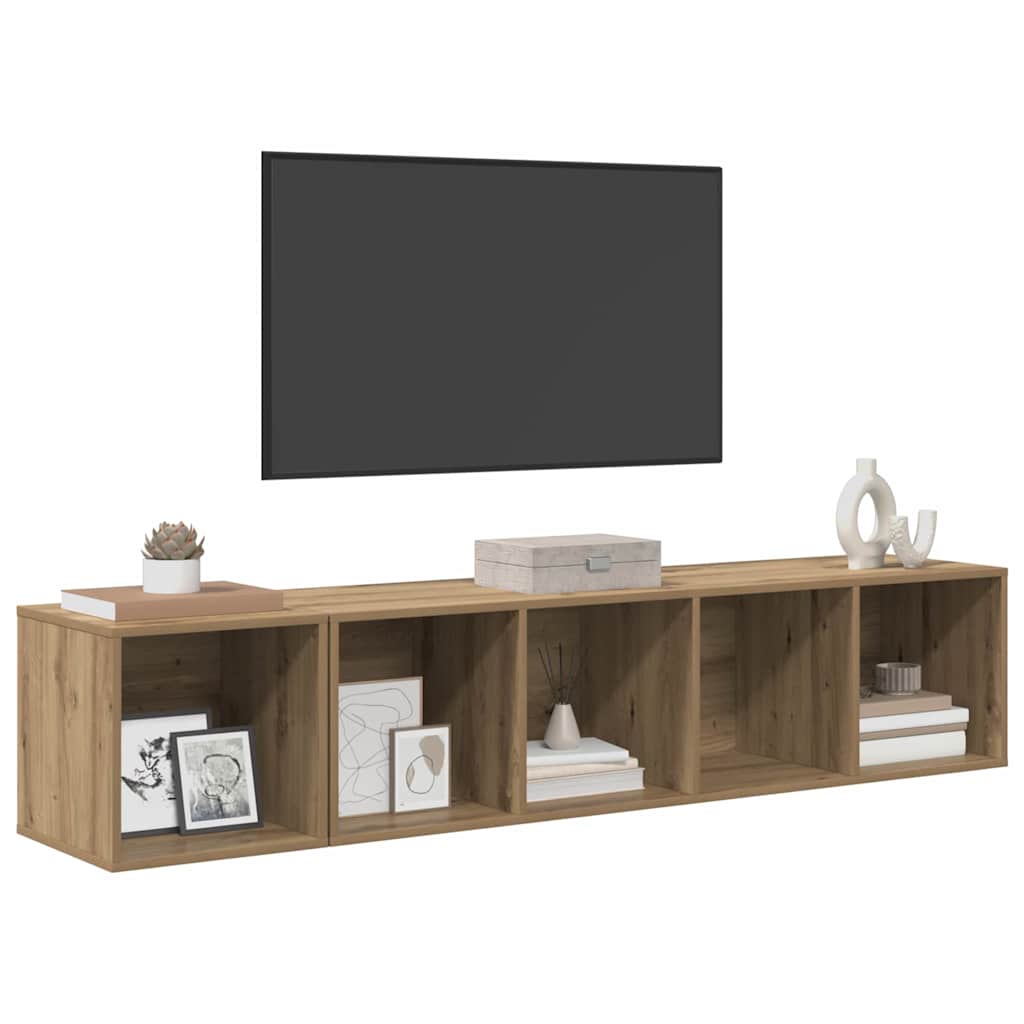 vidaXL TV Cabinet Set 2 pcs Artisan Oak Engineered Wood