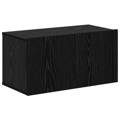 vidaXL Wall TV Cabinet Wall-mounted 4 pcs Black Oak Engineered Wood