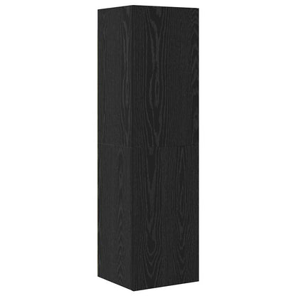 vidaXL Wall TV Cabinet Wall-mounted 4 pcs Black Oak Engineered Wood