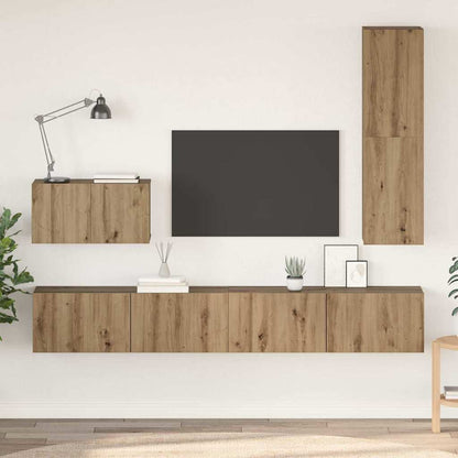 vidaXL Wall TV Cabinet 4 pcs Artisan Oak Engineered Wood