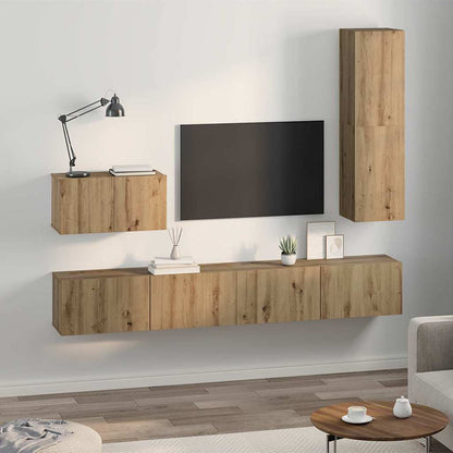 vidaXL Wall TV Cabinet 4 pcs Artisan Oak Engineered Wood