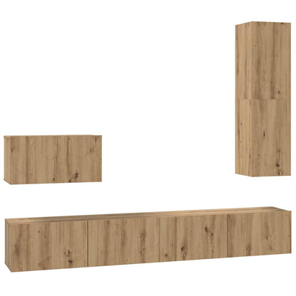 vidaXL Wall TV Cabinet 4 pcs Artisan Oak Engineered Wood