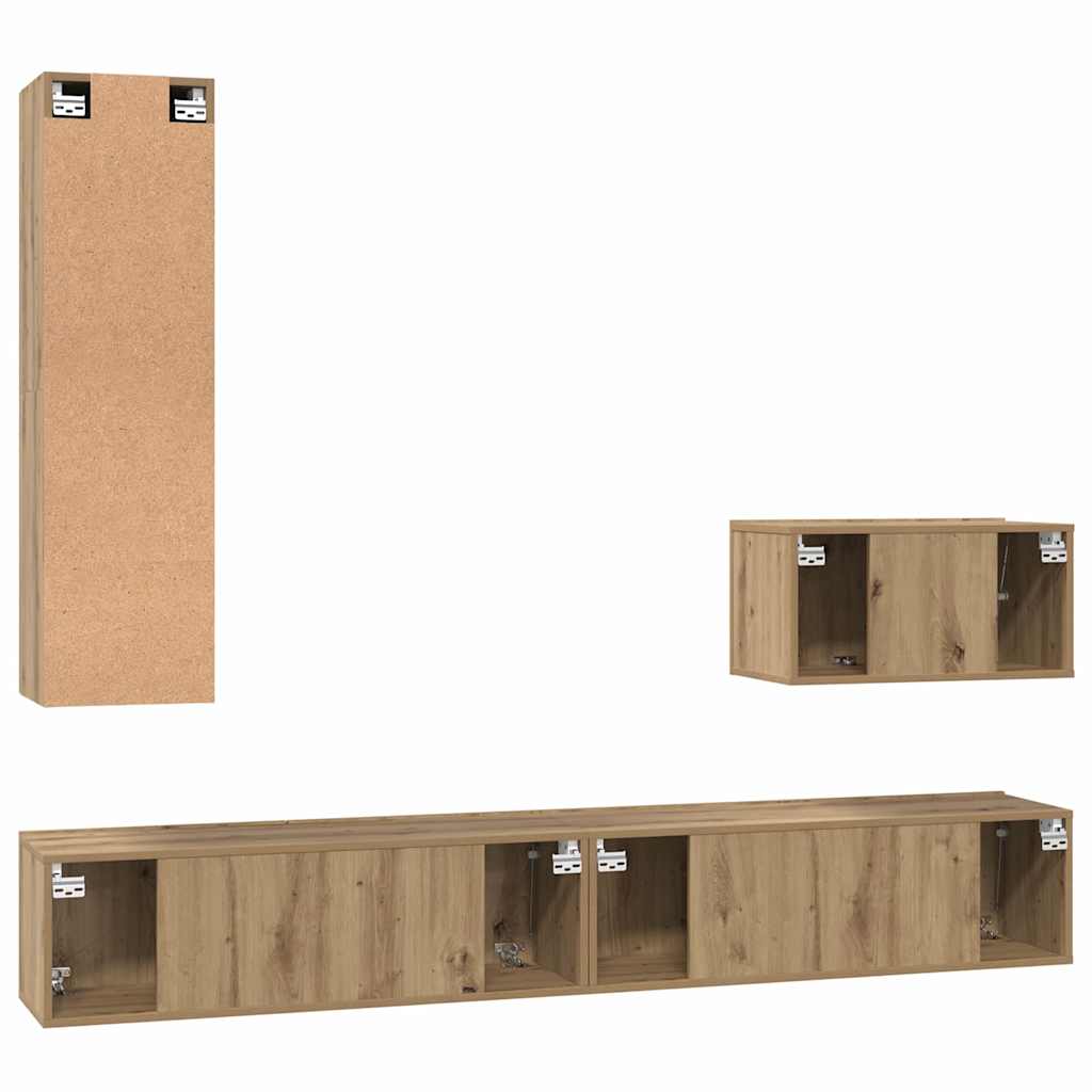 vidaXL Wall TV Cabinet 4 pcs Artisan Oak Engineered Wood