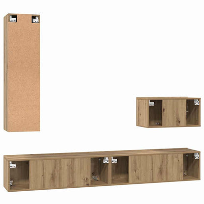 vidaXL Wall TV Cabinet 4 pcs Artisan Oak Engineered Wood