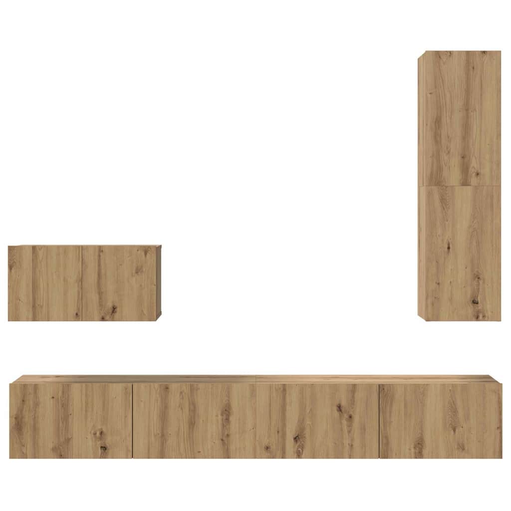 vidaXL Wall TV Cabinet 4 pcs Artisan Oak Engineered Wood