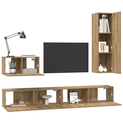 vidaXL Wall TV Cabinet 4 pcs Artisan Oak Engineered Wood
