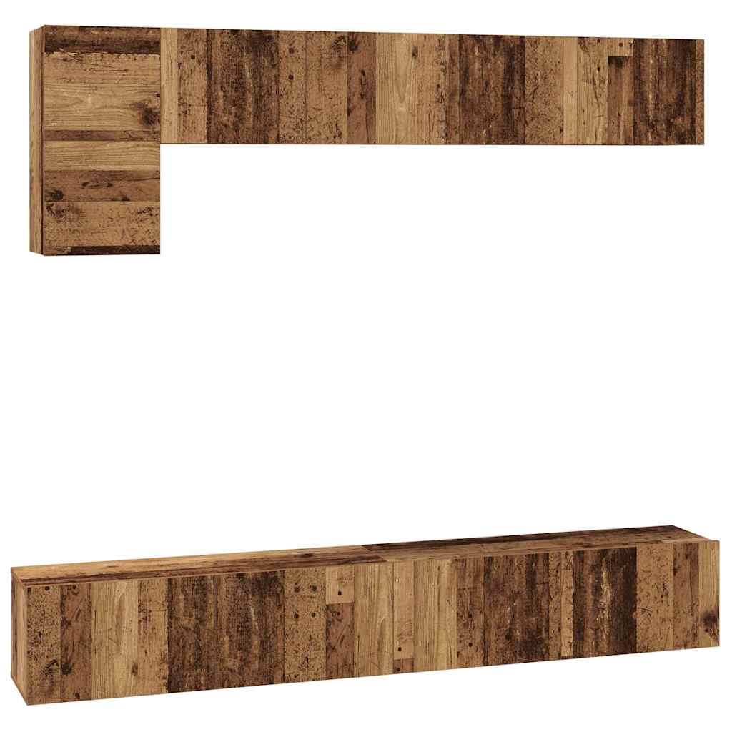vidaXL TV Cabinet Set Wall-mounted 5 pcs Old Wood Engineered Wood