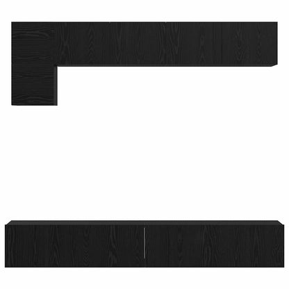 vidaXL TV Cabinet Set Wall-mounted 5 pcs Black Oak Engineered Wood