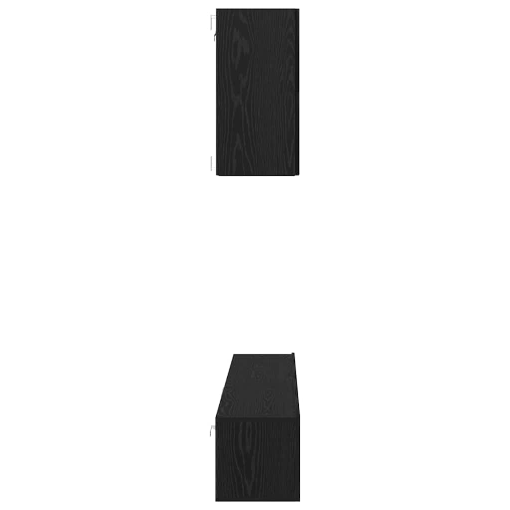 vidaXL TV Cabinet Set Wall-mounted 5 pcs Black Oak Engineered Wood
