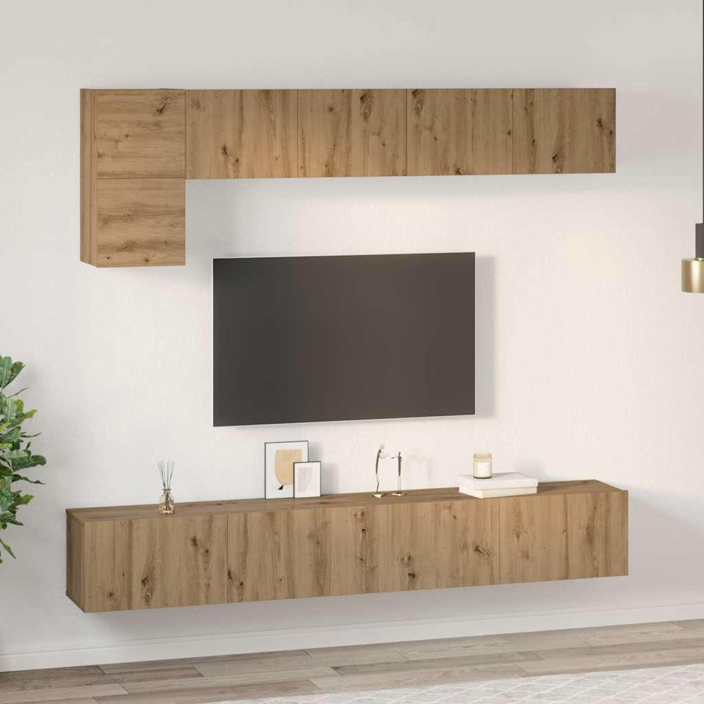 vidaXL TV Cabinet Set 5 pcs Artisan Oak Engineered Wood