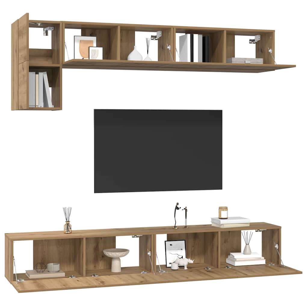vidaXL TV Cabinet Set 5 pcs Artisan Oak Engineered Wood