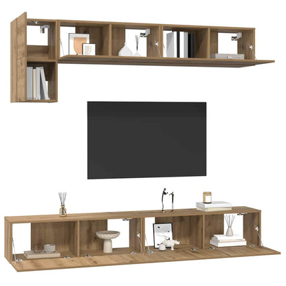 vidaXL TV Cabinet Set 5 pcs Artisan Oak Engineered Wood