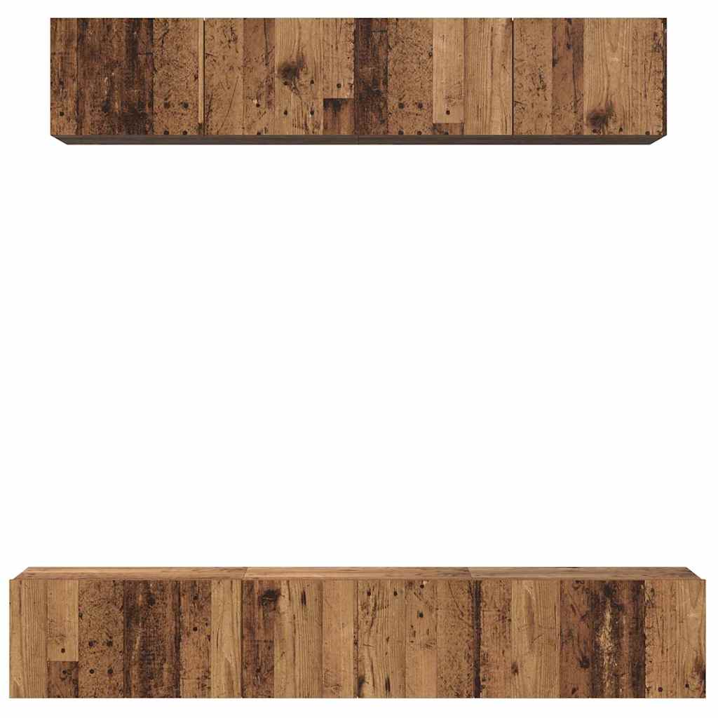 vidaXL TV Cabinet Set Wall-mounted 5 pcs Old Wood Engineered Wood
