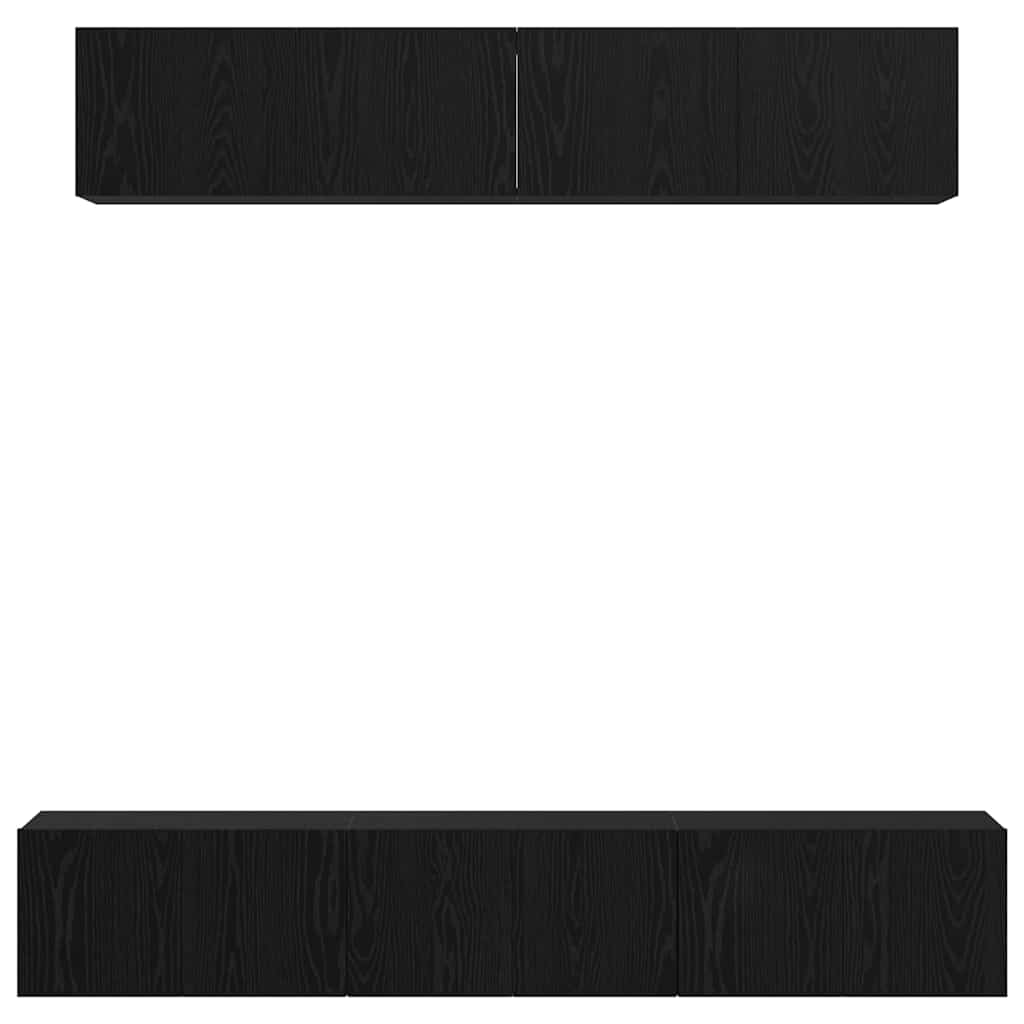 vidaXL TV Cabinet Set Wall-mounted 5 pcs Black Oak Engineered Wood