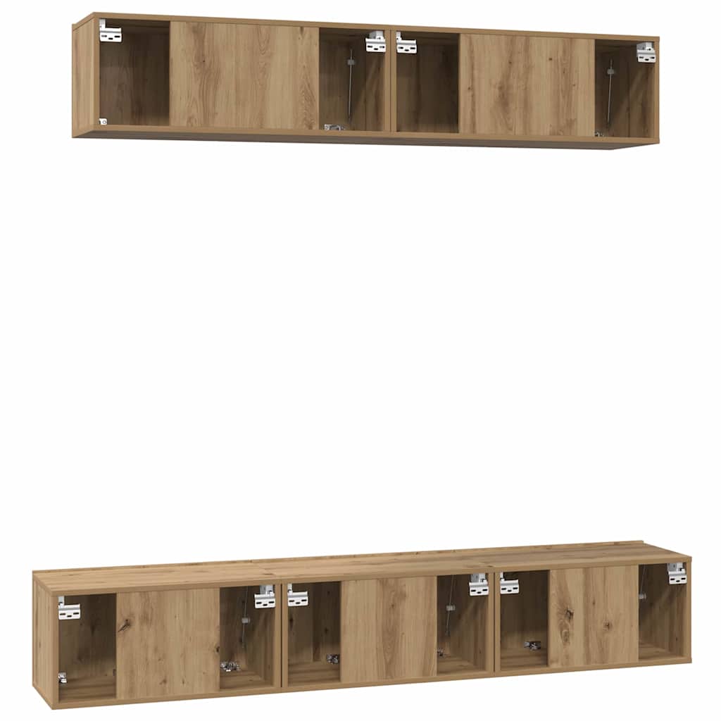 vidaXL TV Cabinet Set 5 pcs Artisan Oak Engineered Wood