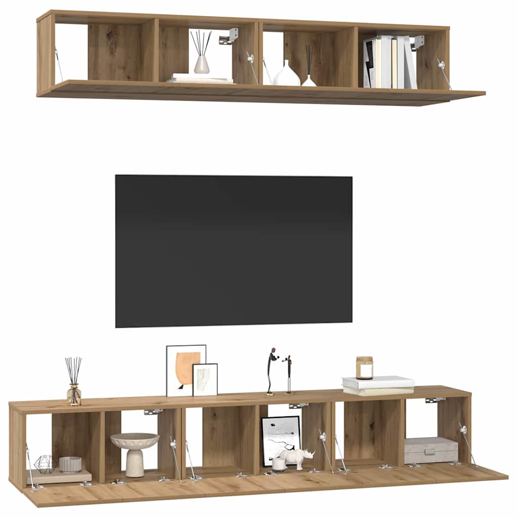 vidaXL TV Cabinet Set 5 pcs Artisan Oak Engineered Wood