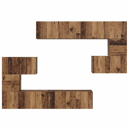 vidaXL TV Cabinet Set Wall-mounted 8 pcs Old Wood Engineered Wood
