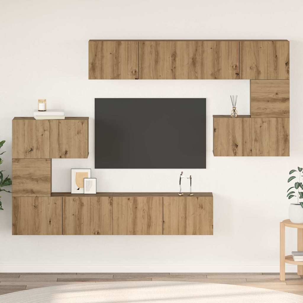 vidaXL TV Cabinet Set 8 pcs Artisan Oak Engineered Wood