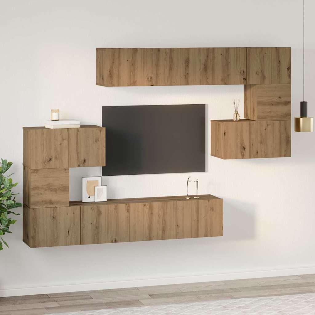 vidaXL TV Cabinet Set 8 pcs Artisan Oak Engineered Wood
