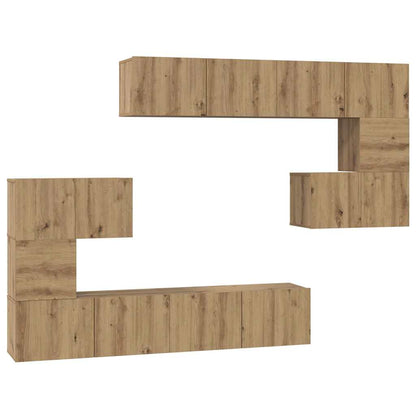 vidaXL TV Cabinet Set 8 pcs Artisan Oak Engineered Wood