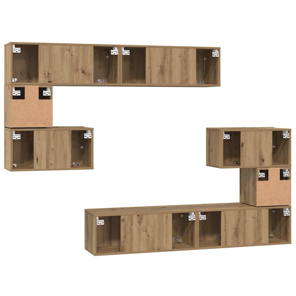 vidaXL TV Cabinet Set 8 pcs Artisan Oak Engineered Wood