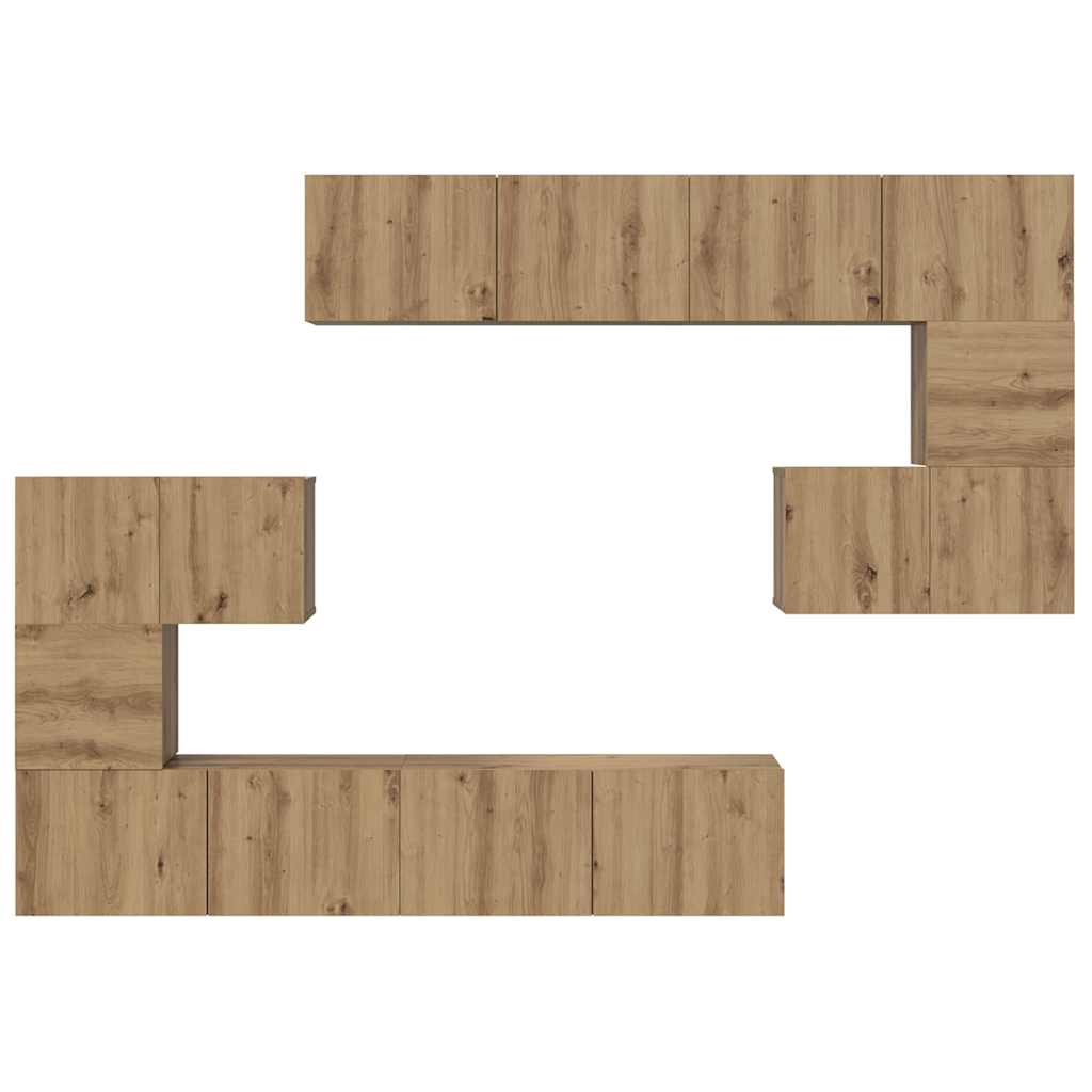 vidaXL TV Cabinet Set 8 pcs Artisan Oak Engineered Wood