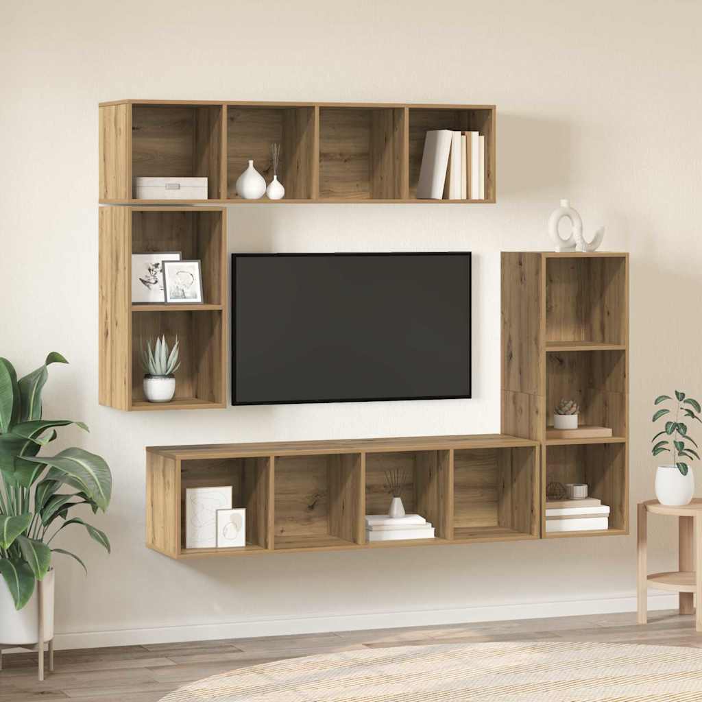 vidaXL TV Cabinet Set 4 pcs Artisan Oak Engineered Wood
