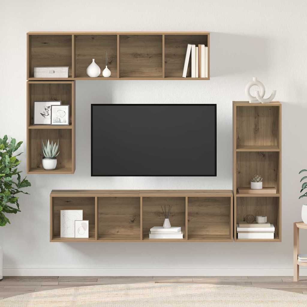 vidaXL TV Cabinet Set 4 pcs Artisan Oak Engineered Wood